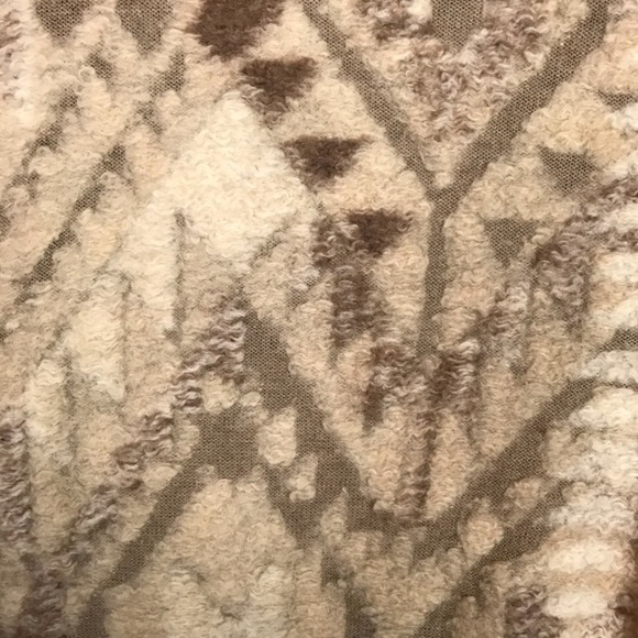 LuckyBrand Women Neutral Aztec OpenFront Fringe Cardigan Shawl Sweater Scarf XS - Picture 5 of 9